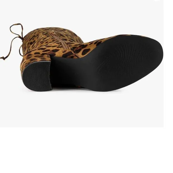 Leopard Over the Knee High Boots